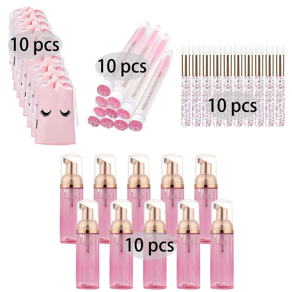 Eyelash Extension Foam Cleanser - 20/40PCS Vestito 60ML Pompa Vuota Bottiglia