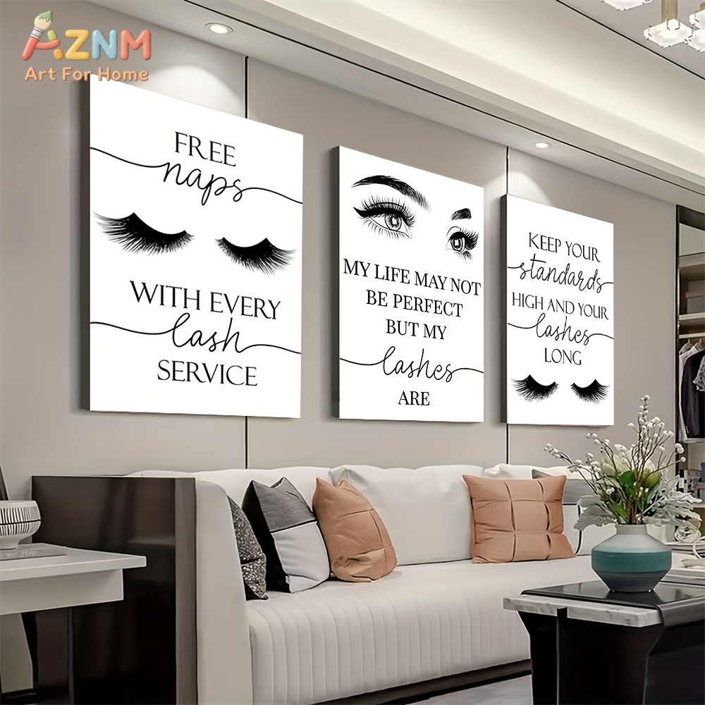 Eyelash Extension Quotes - 3 pezzi senza cornice con bellissime
