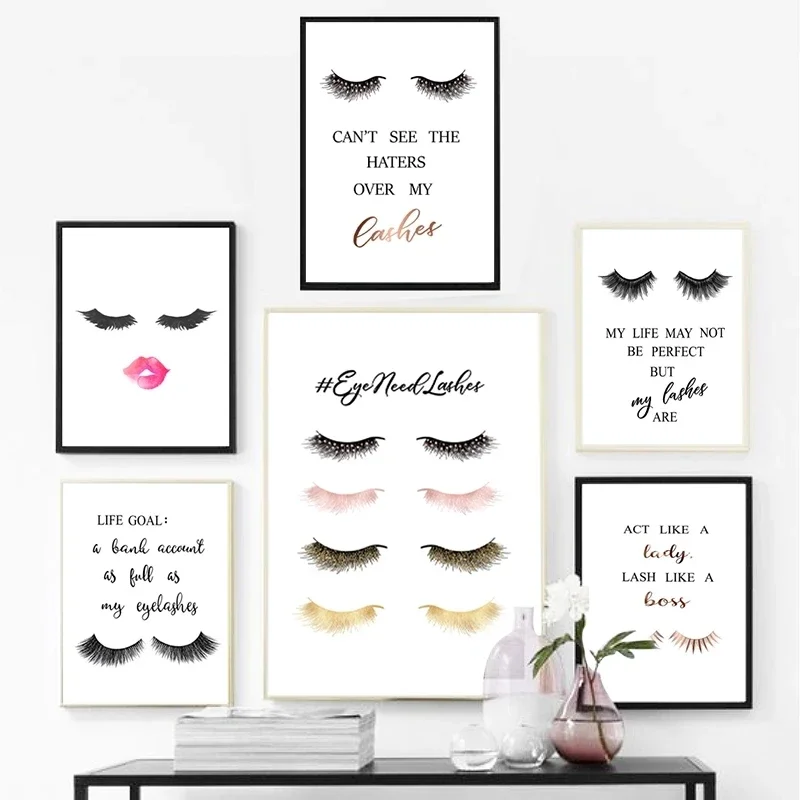 Eyelash Extension Quotes - 1 pz. Quadro su tela senza