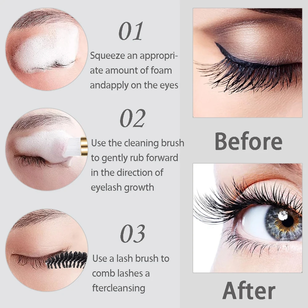 20/40PCS Vestito 60ML Pompa Vu - Eyelash Extension Foam Cleanser recensione e prezzo